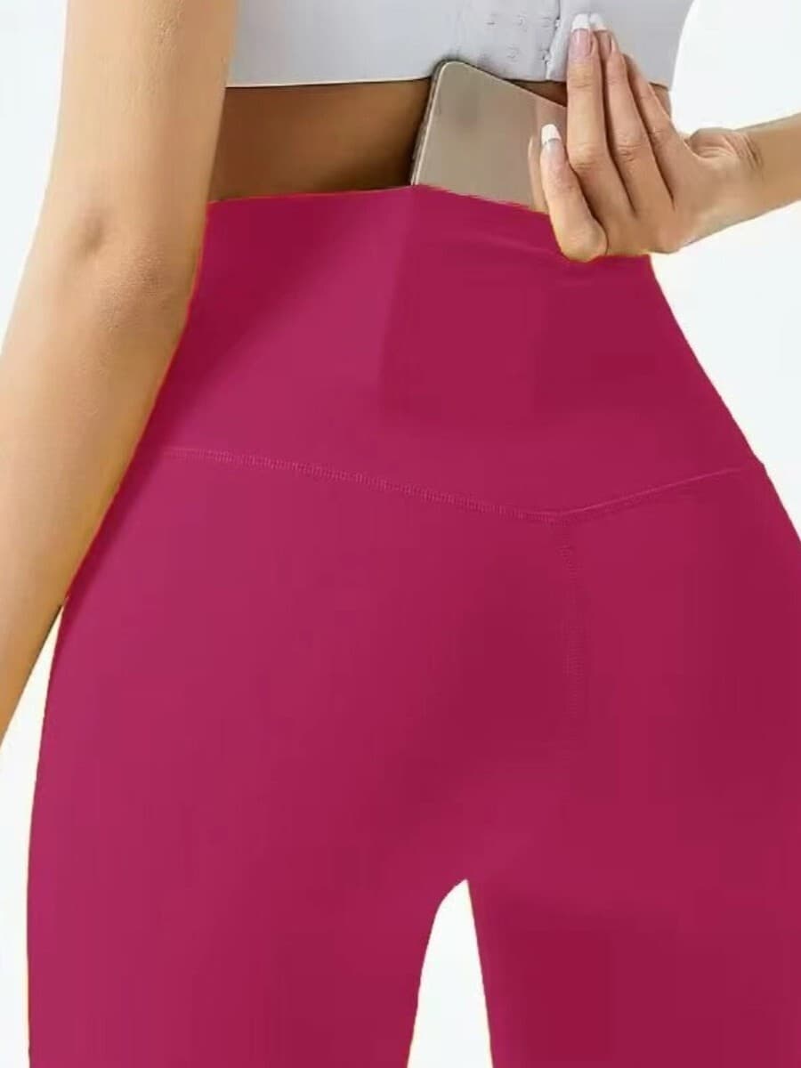 Облачная ткань карманные штаны для йоги с высокой талией носят снаружи