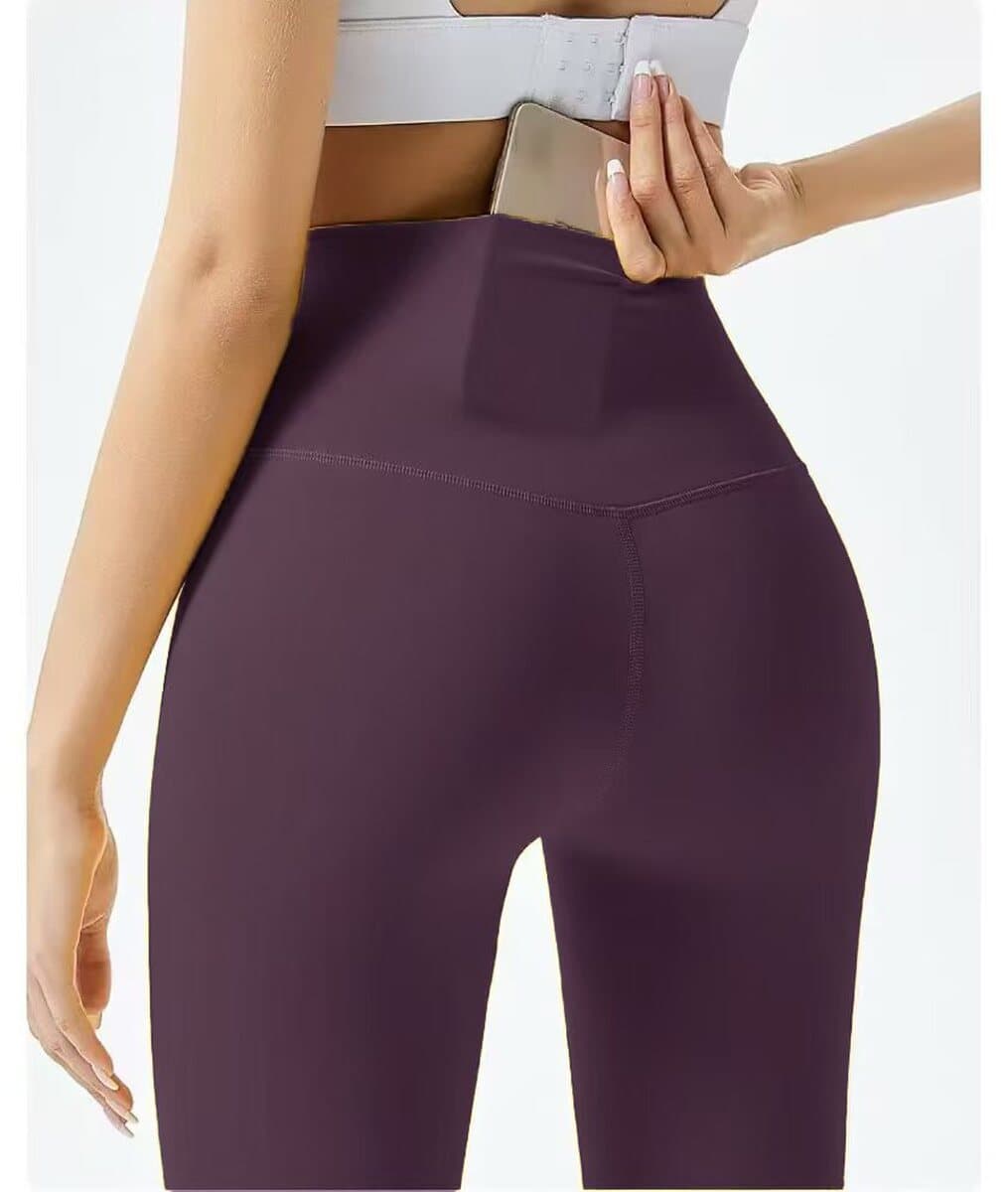 Облачная ткань карманные штаны для йоги с высокой талией носят снаружи