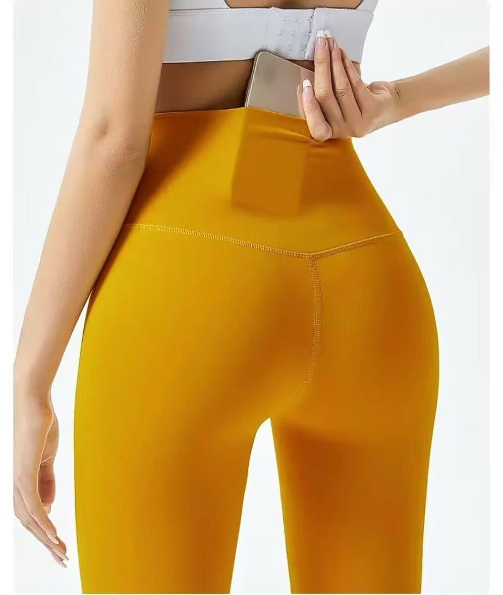 Облачная ткань карманные штаны для йоги с высокой талией носят снаружи