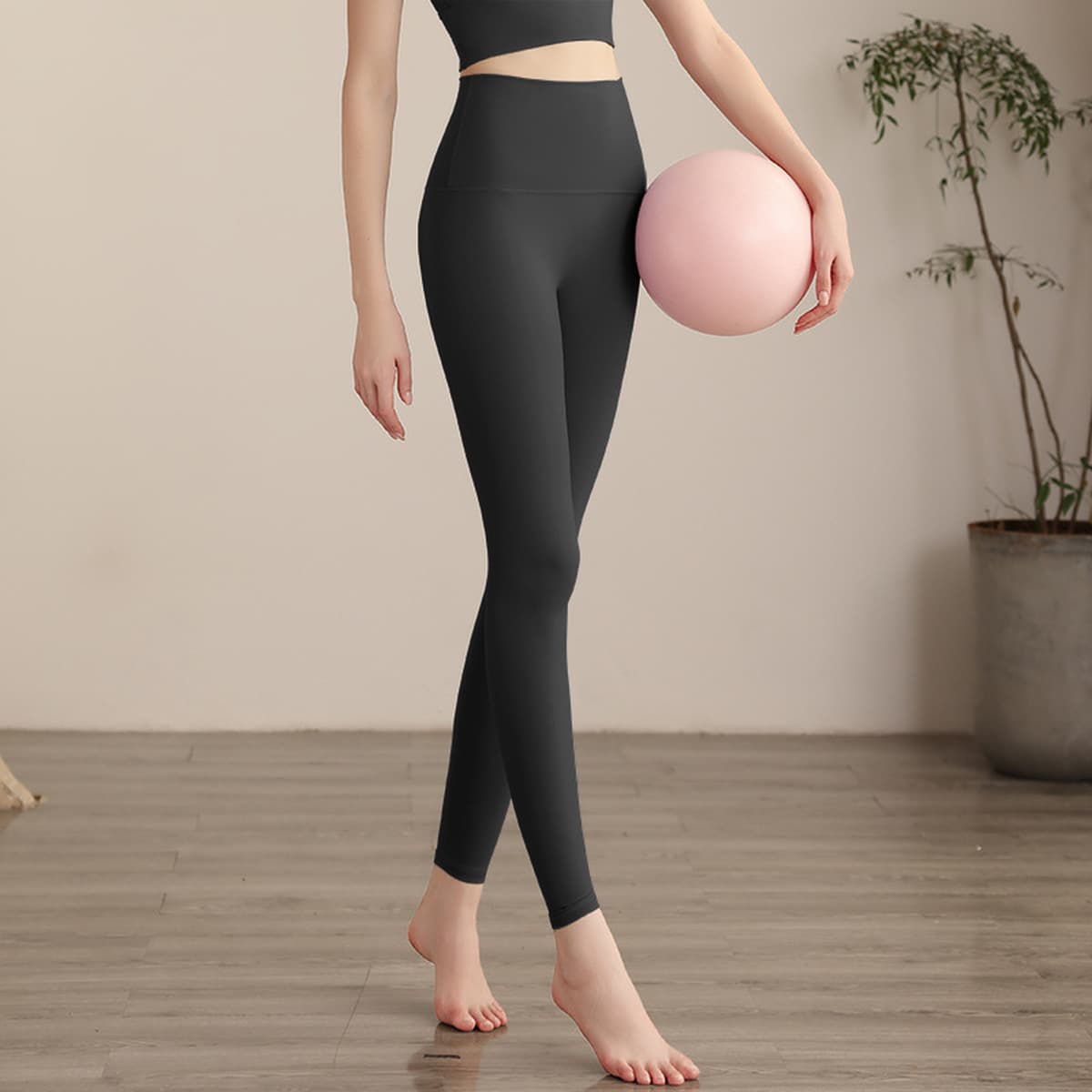 Одежда для йоги без смущения линии спортивные фитнес-брюки женские летние обтягающие персики, бедра, высокая талия, голые...