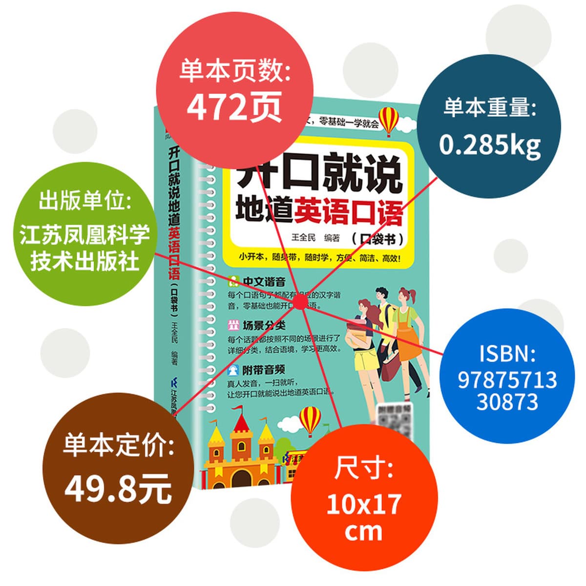 Карманная книга для мгновенного разговора на английском языке Zero-Basis для учащихся начальной и средней школы. Портативная...