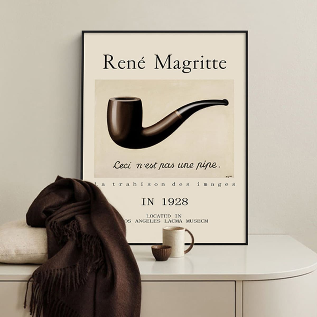 Маргрет курительная трубка плакат ретро декоративная живопись Сюрреализм мастер настенная живопись гостиная стол...