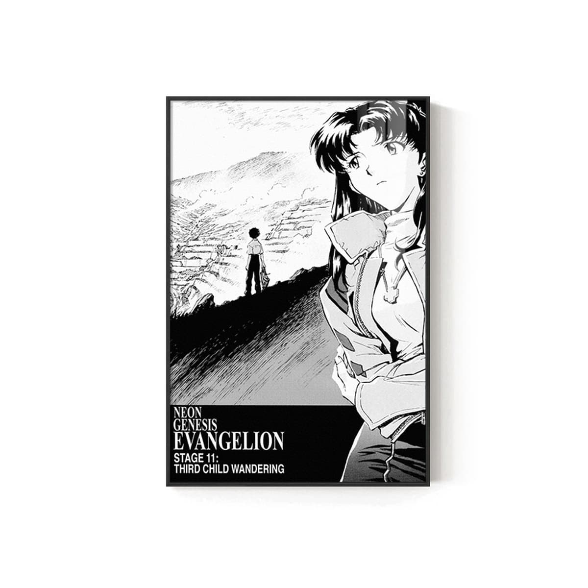 EVA Черно-белый комический плакат Декоративная роспись киберспорт комната кабинет спальня декоративная стена Евангелион...