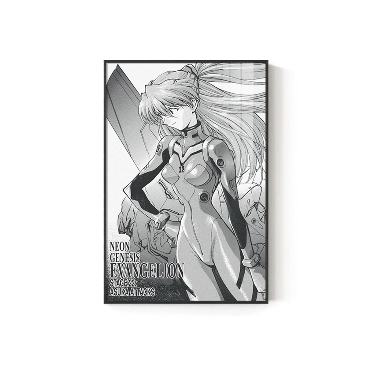 EVA Черно-белый комический плакат Декоративная роспись киберспорт комната кабинет спальня декоративная стена Евангелион...