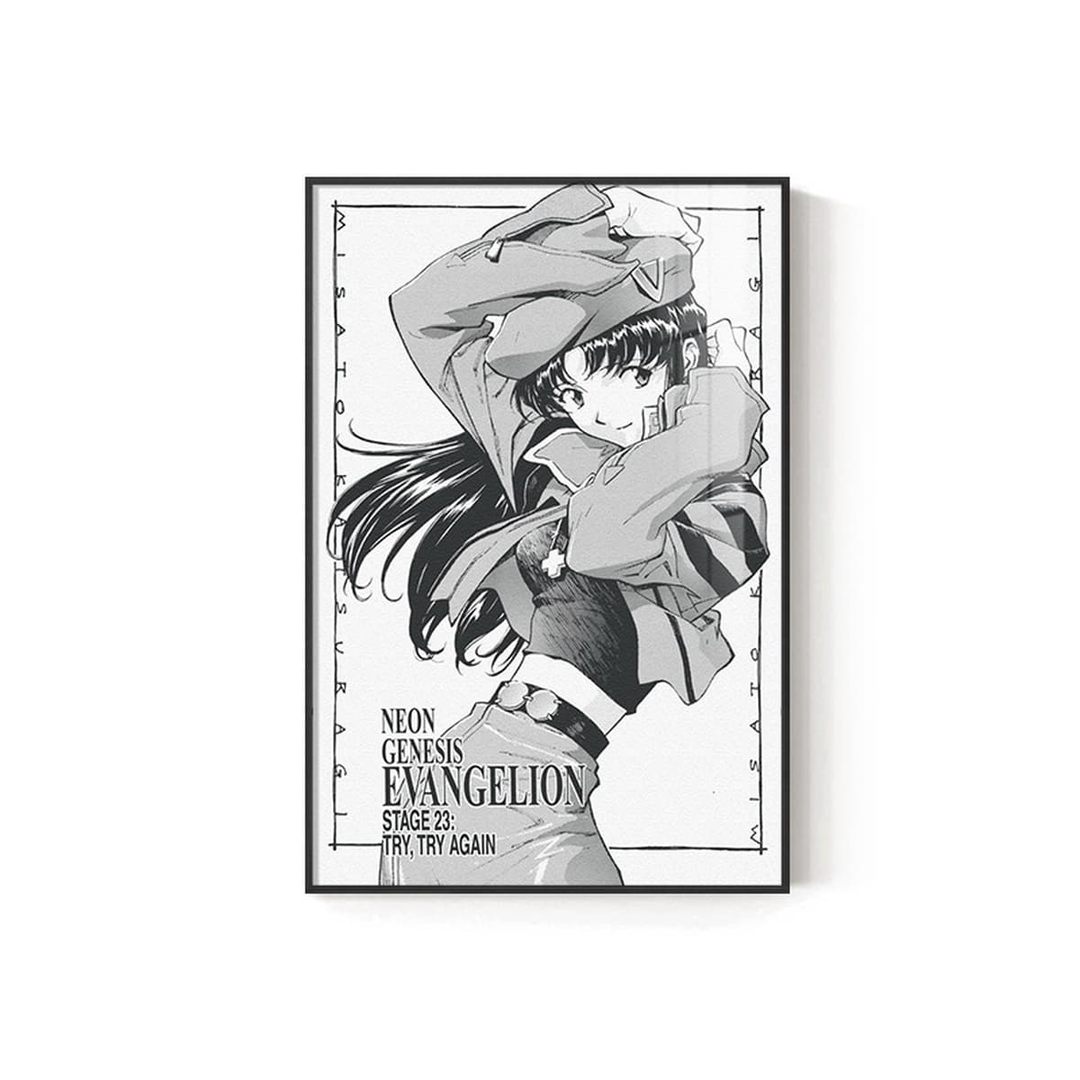 EVA Черно-белый комический плакат Декоративная роспись киберспорт комната кабинет спальня декоративная стена Евангелион...