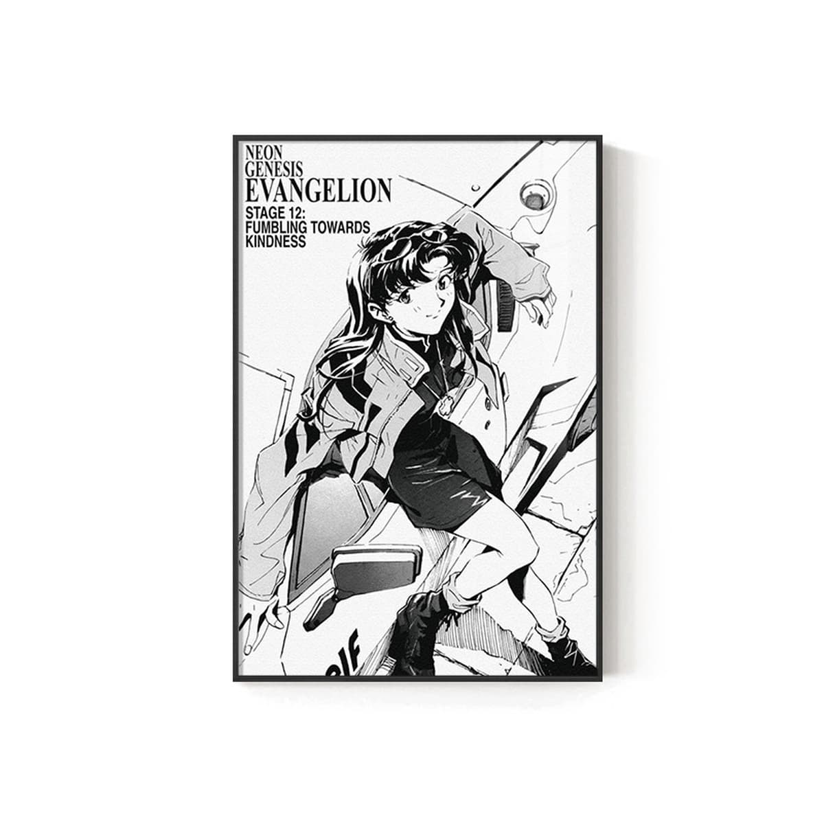 EVA Черно-белый комический плакат Декоративная роспись киберспорт комната кабинет спальня декоративная стена Евангелион...