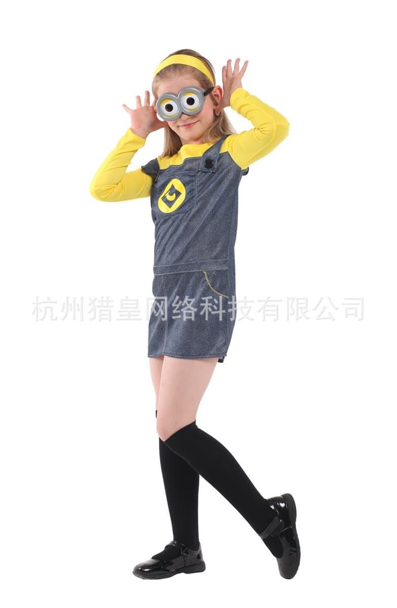 Хэллоуин шоу костюм для девочек COS мультфильм аниме воровство молоко папа желтый человек G-0213 желтая девушка-солдат