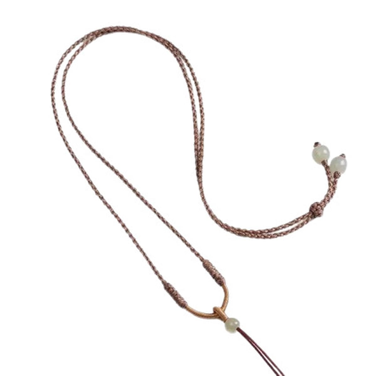 Новый нефритовый кулон Hetian, веревка ручной работы, высококачественное простое полуфабрикатное ожерелье «сделай сам»,...