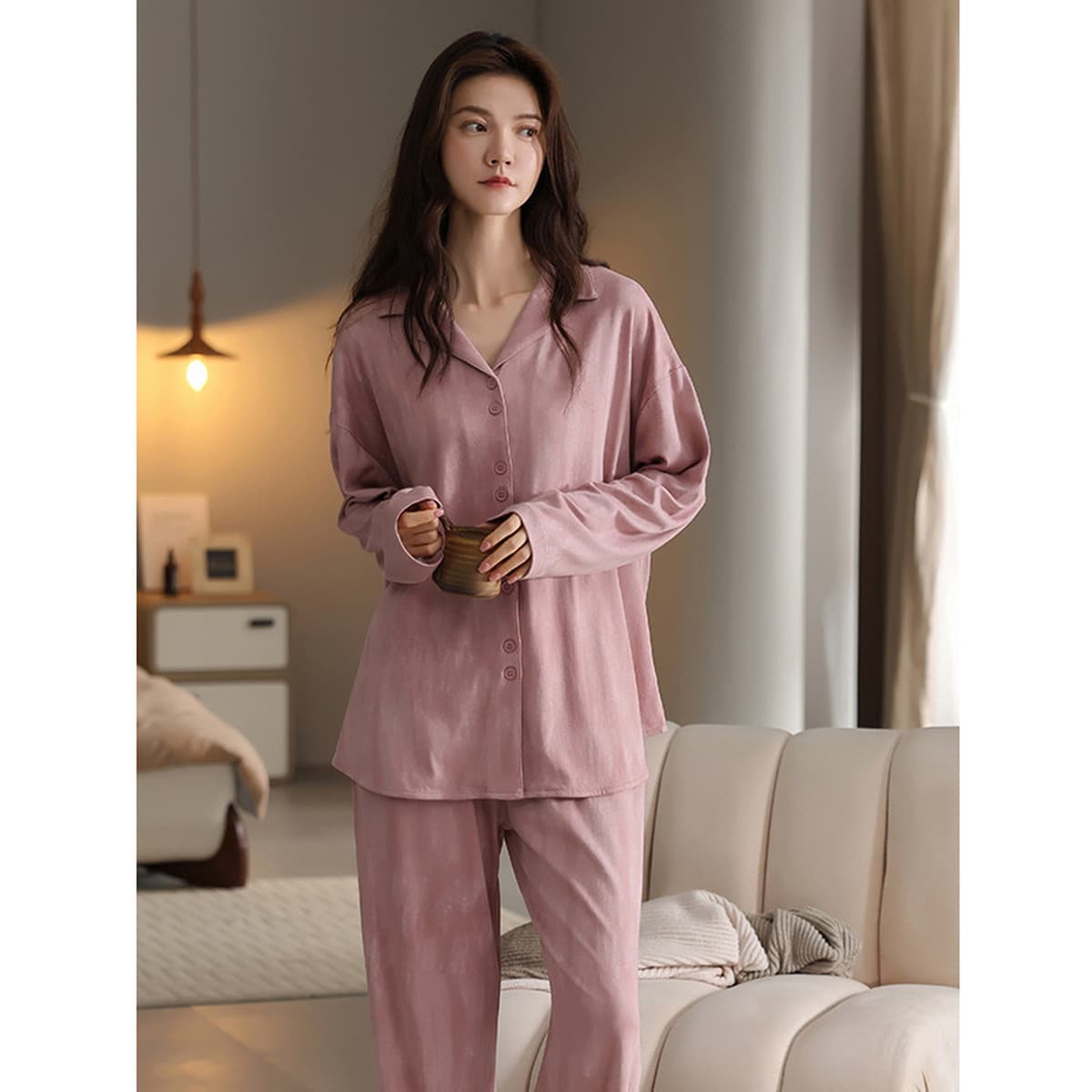 2025 новая пижама женская весна осень мягкая хлопчатобумажная мода можно носить на улице