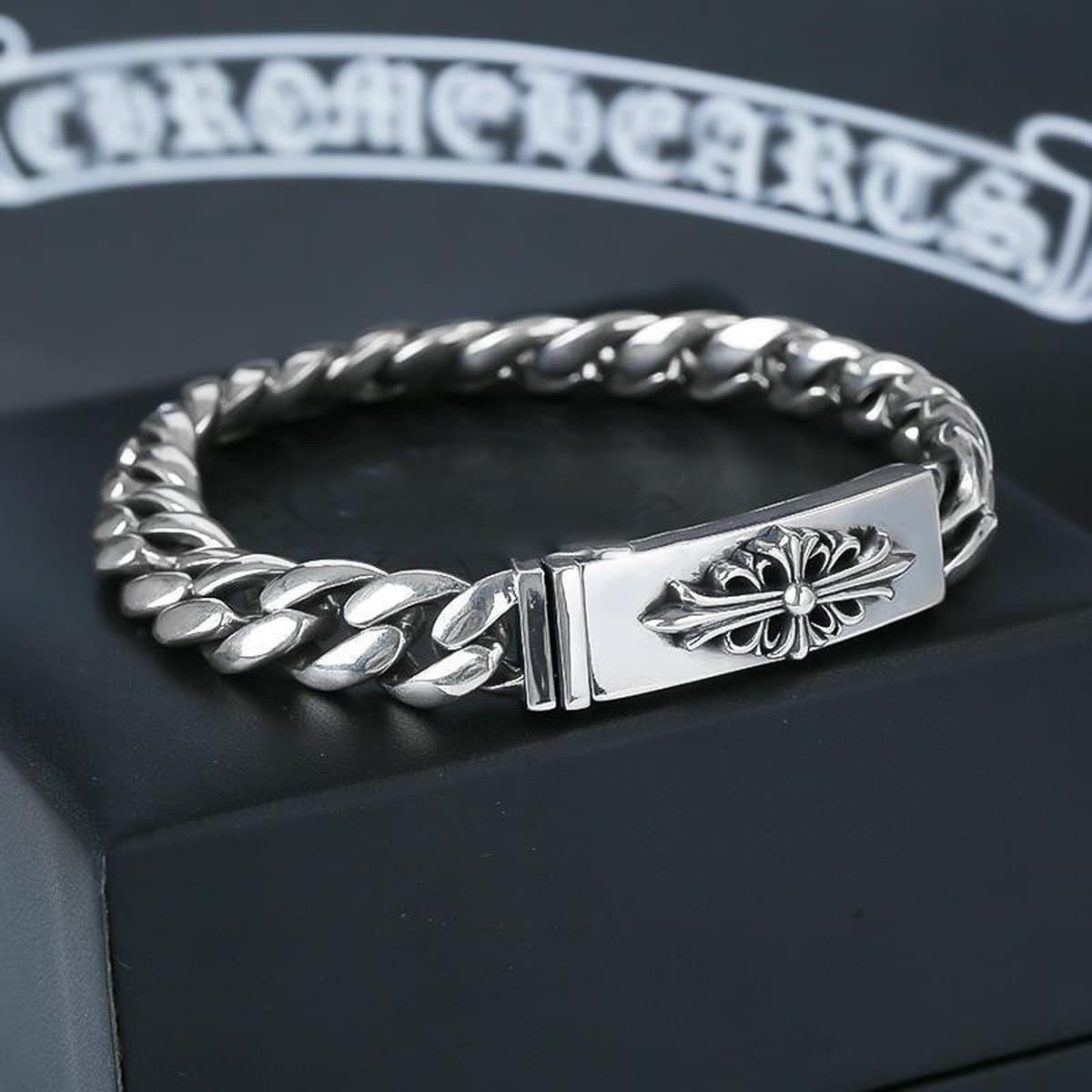 Модный браслет CH с сердцем в виде вороны, с крупной надписью, крестом, кубиками, цветком-шпилем, парный стиль, оптовая...