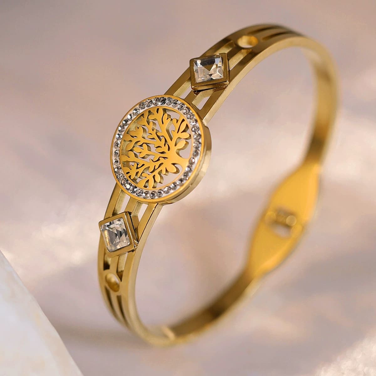 Женский браслет с четырехлистным клевером, покрытый гальваническим покрытием, не выцветает, экологичный, европейский и...