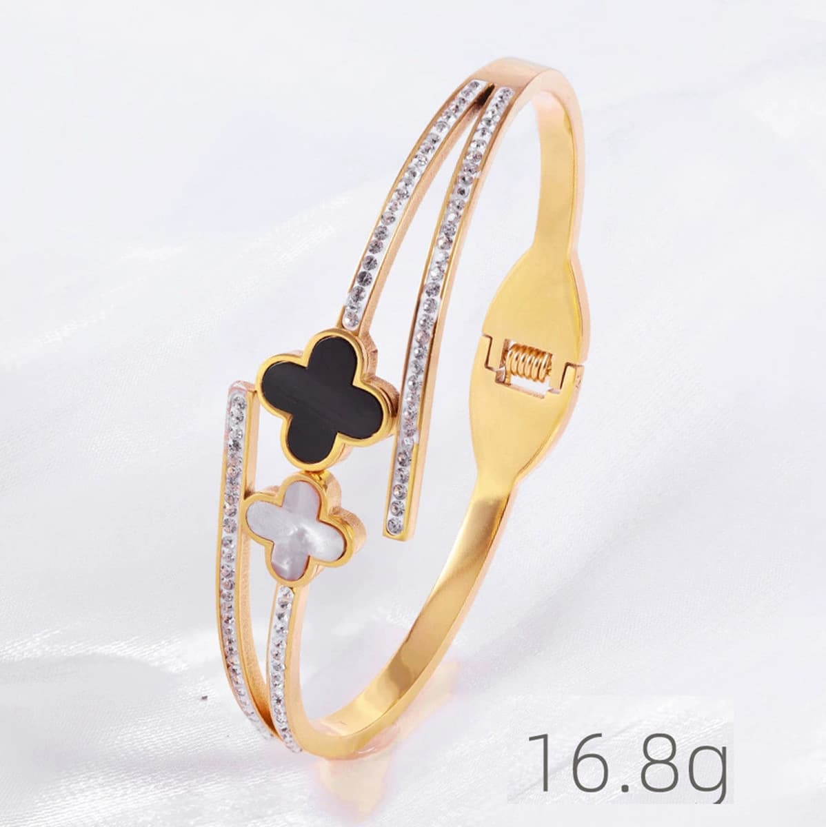 Женский браслет с четырехлистным клевером, покрытый гальваническим покрытием, не выцветает, экологичный, европейский и...