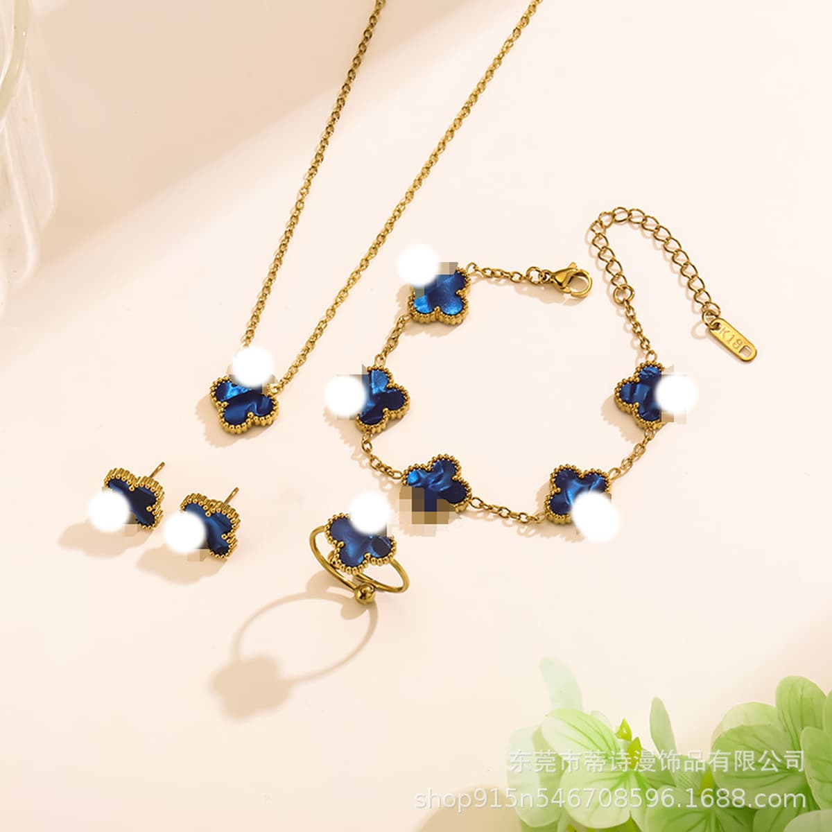 Популярный набор из трех предметов: колье, браслет и серьги с четырехлистным клевером 13 мм, универсальный клевер с...