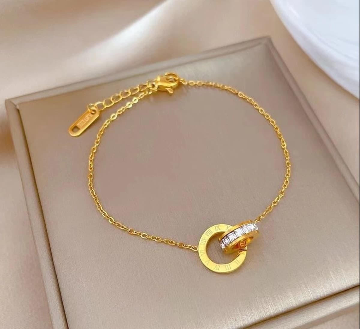 Полностью титановое стальное ожерелье с двойным кольцом в римском стиле, покрытое 18-каратным золотом, легкий роскошный...