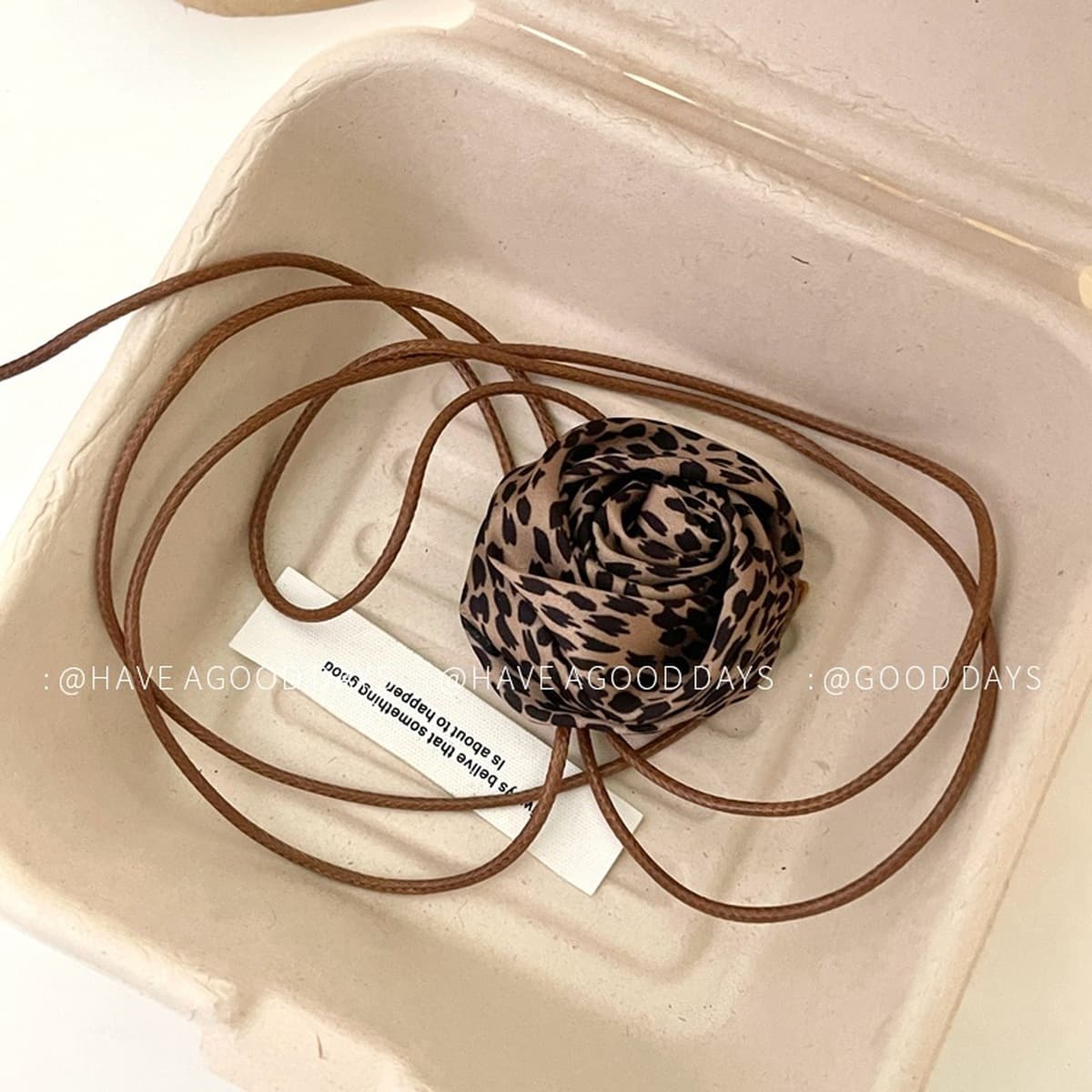 Ожерелье с леопардовым рисунком и черной веревкой, женское ожерелье-колье в сексуальном стиле тысячелетия,...