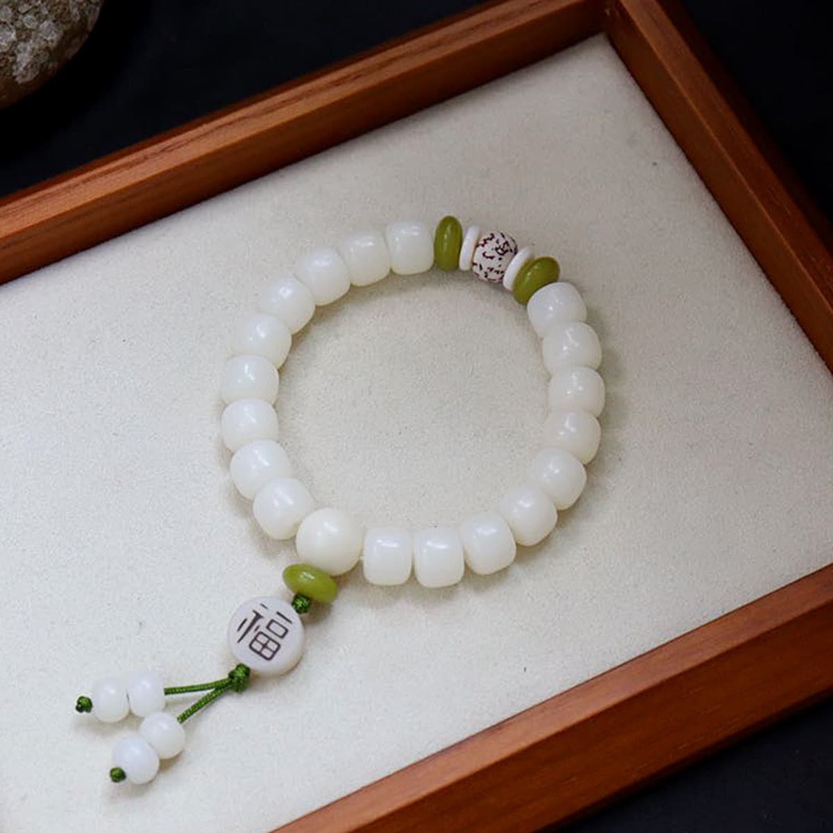 Qiyi ювелирные изделия оригинальный натуральный корень Бодхи браслет Белый нефрит Бодхи 108 бусин четки Бодхи браслет