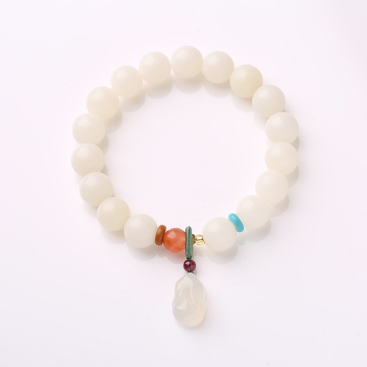 Qiyi ювелирные изделия оригинальный натуральный корень Бодхи браслет Белый нефрит Бодхи 108 бусин четки Бодхи браслет