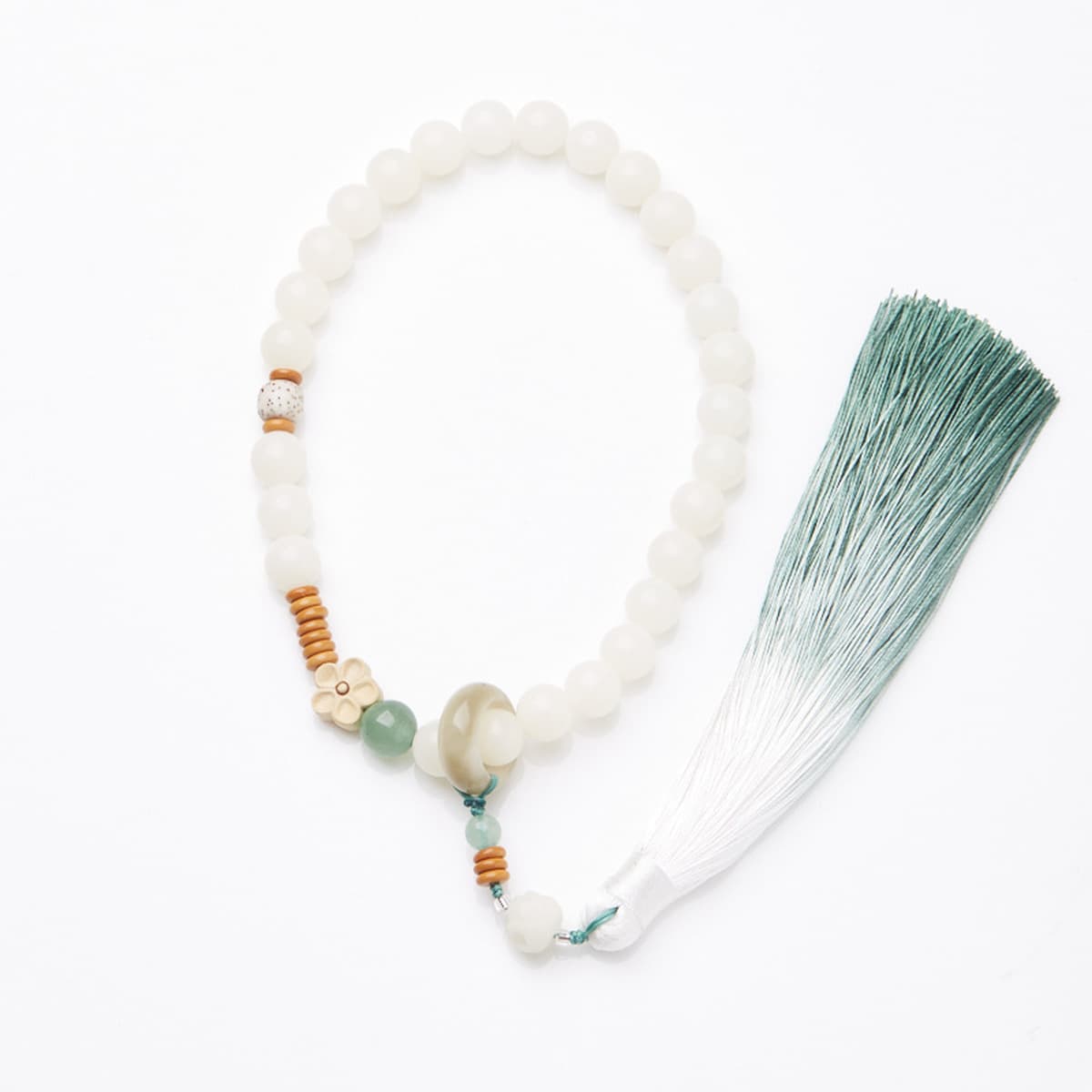 Qiyi ювелирные изделия оригинальный натуральный корень Бодхи браслет Белый нефрит Бодхи 108 бусин четки Бодхи браслет