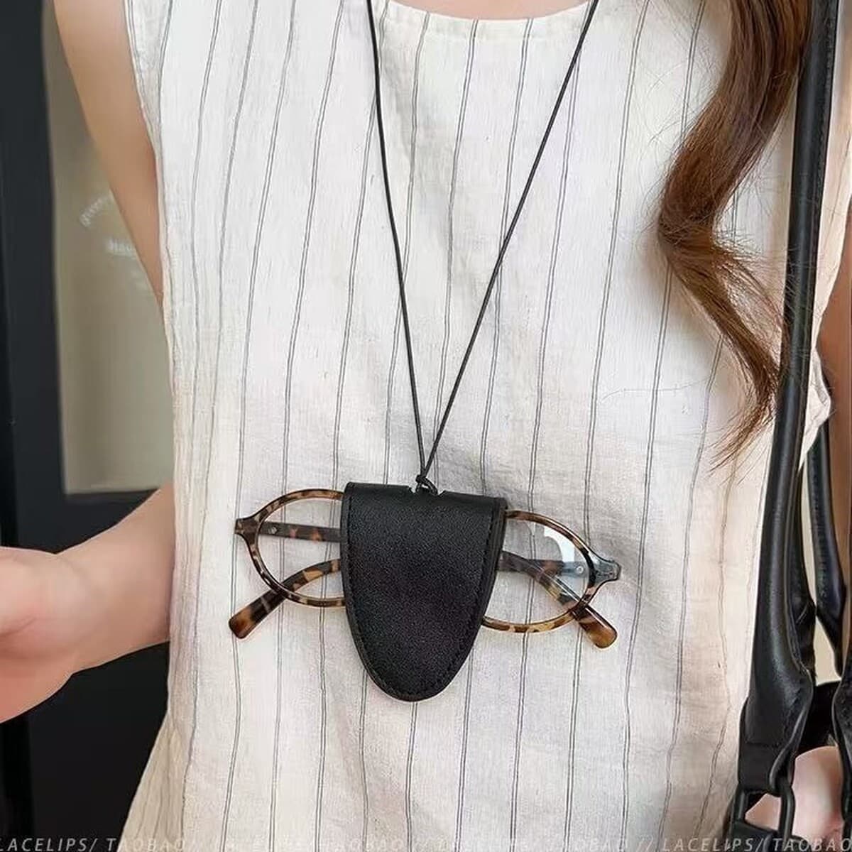 Кожаная магнитная шея очки сумка ожерелье женская сумка сумка солнцезащитные очки подвеска 2025 новый стиль изысканная...