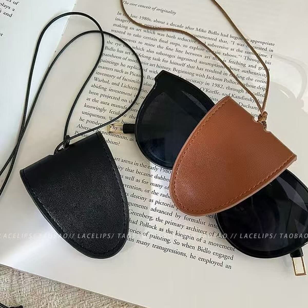 Кожаная магнитная шея очки сумка ожерелье женская сумка сумка солнцезащитные очки подвеска 2025 новый стиль изысканная...