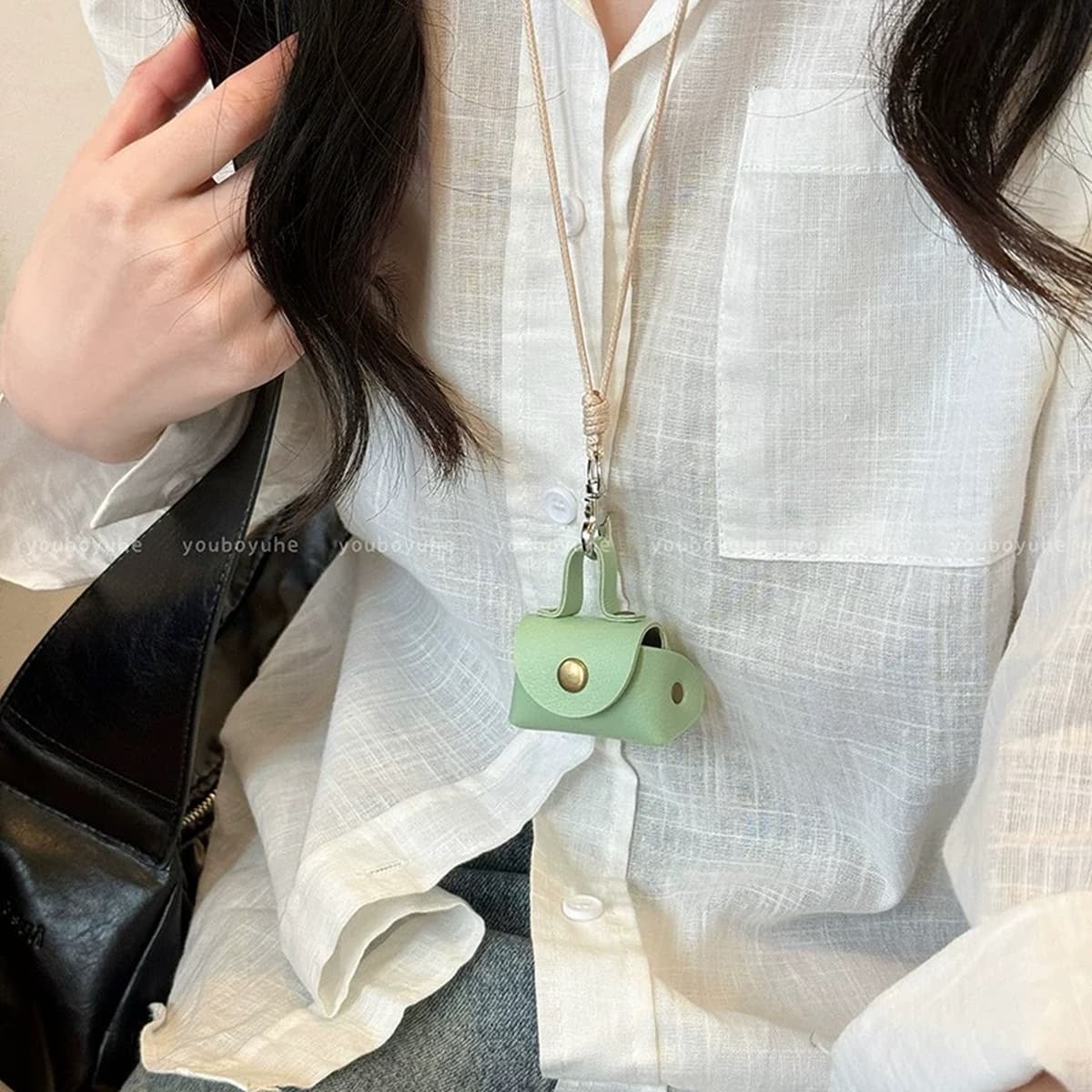 Кожаная магнитная шея очки сумка ожерелье женская сумка сумка солнцезащитные очки подвеска 2025 новый стиль изысканная...