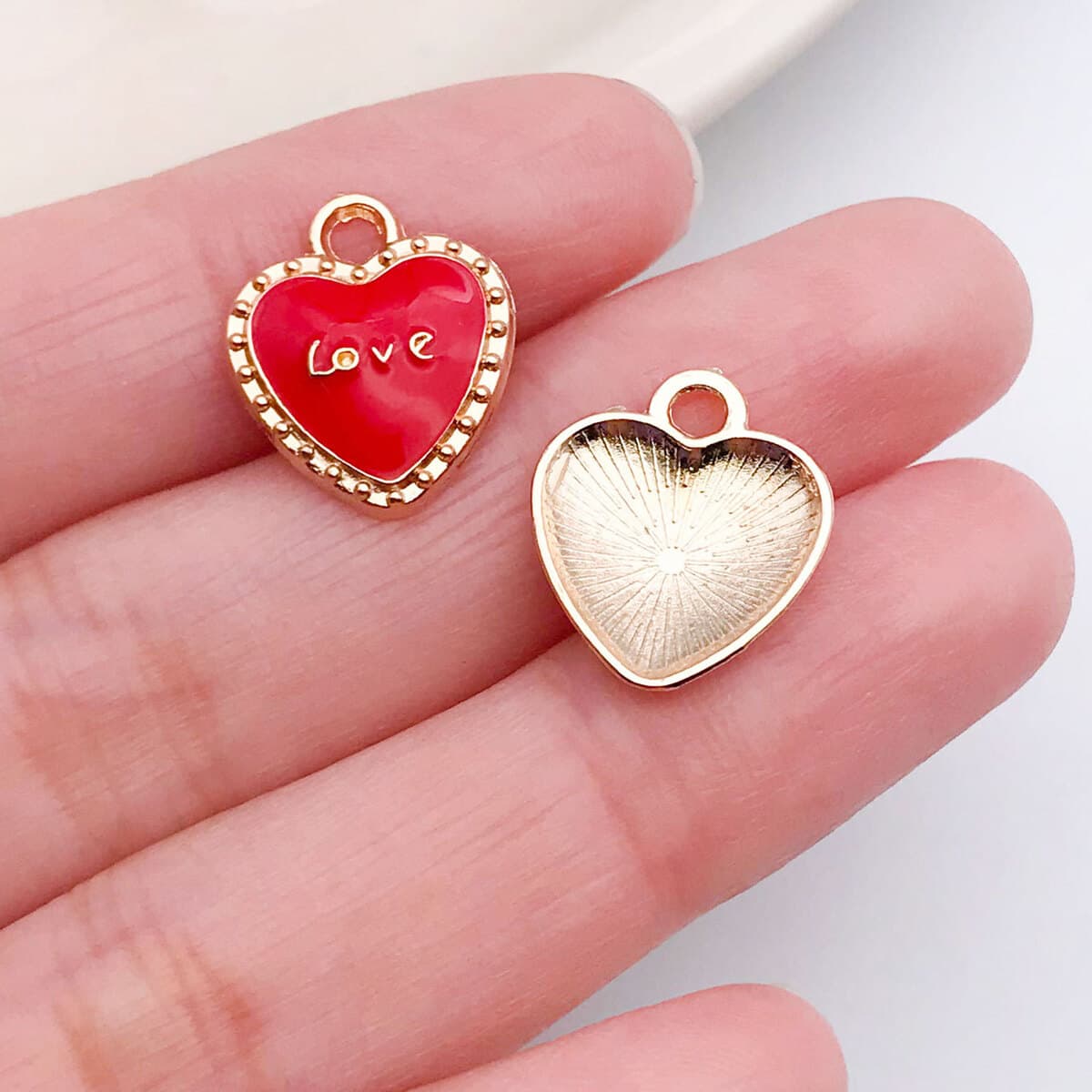 Кулон-подвеска для ожерелья DIY в форме сердца с розой и надписью LOVE, цвет розовый, ко Дню святого Валентина, аксессуары...