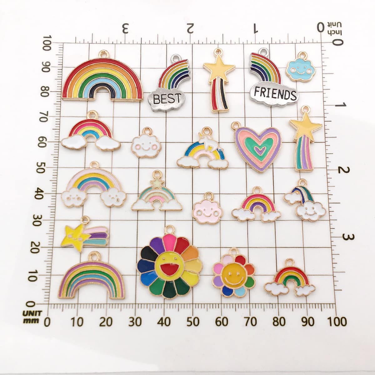 1 сплав DIY ювелирные аксессуары Капельное масло радуга кулон ожерелье серьги брелок аксессуар материал