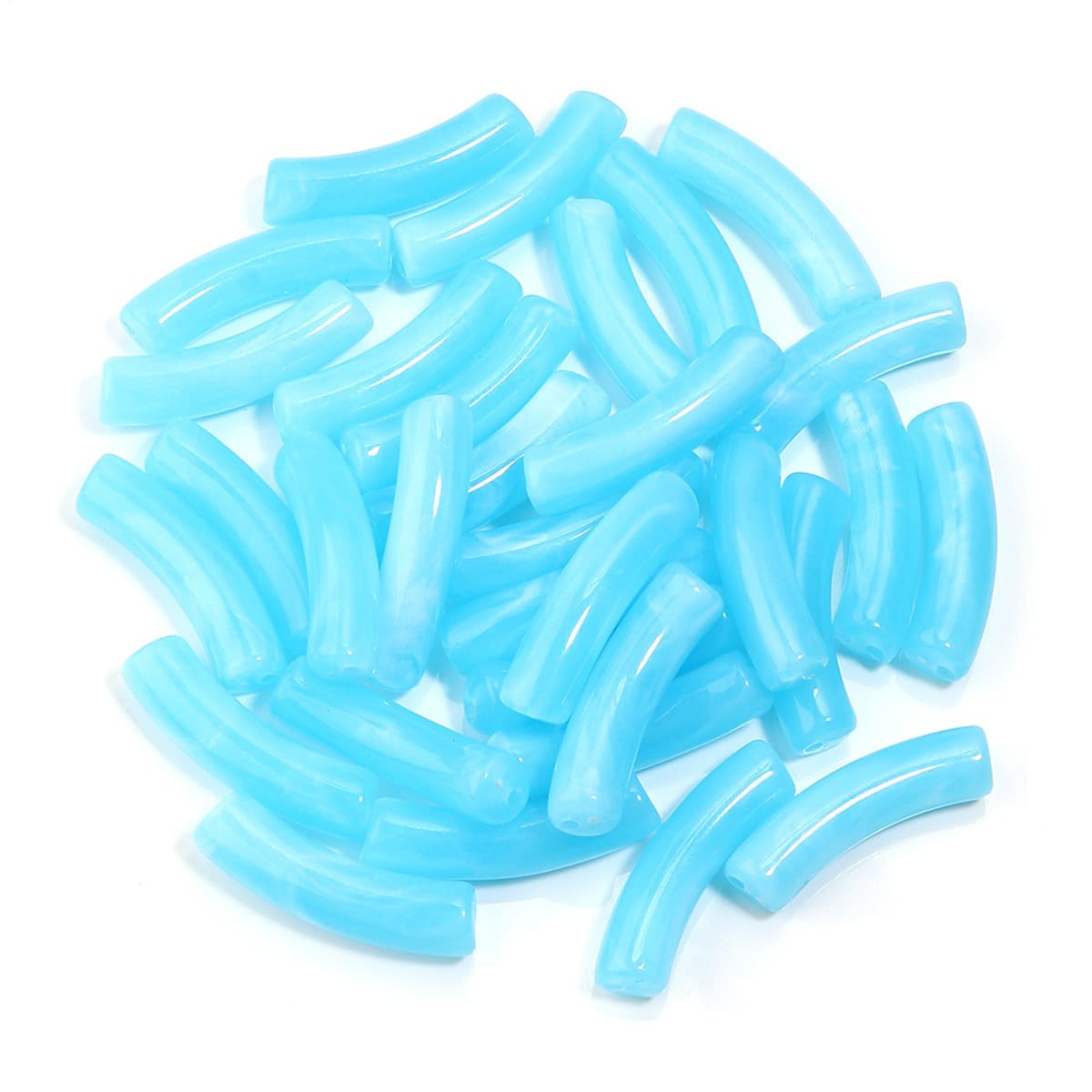 Изогнутая трубка, акриловые одноцветные смешанные цветные трубчатые бусины, ожерелье «сделай сам», ручные украшения,...