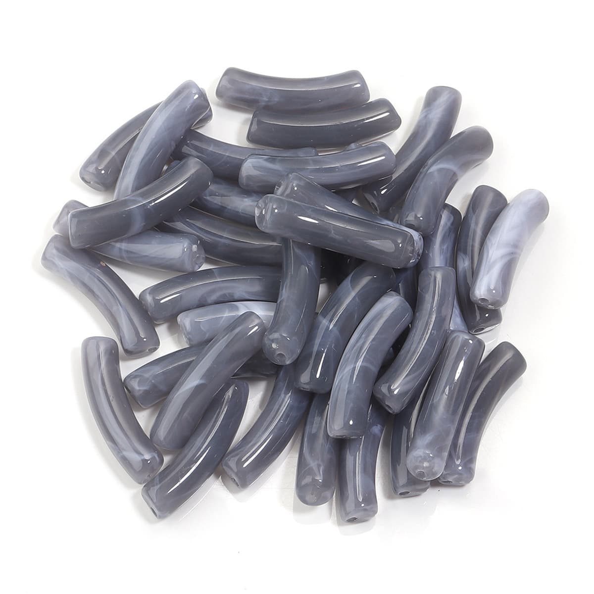 Изогнутая трубка, акриловые одноцветные смешанные цветные трубчатые бусины, ожерелье «сделай сам», ручные украшения,...