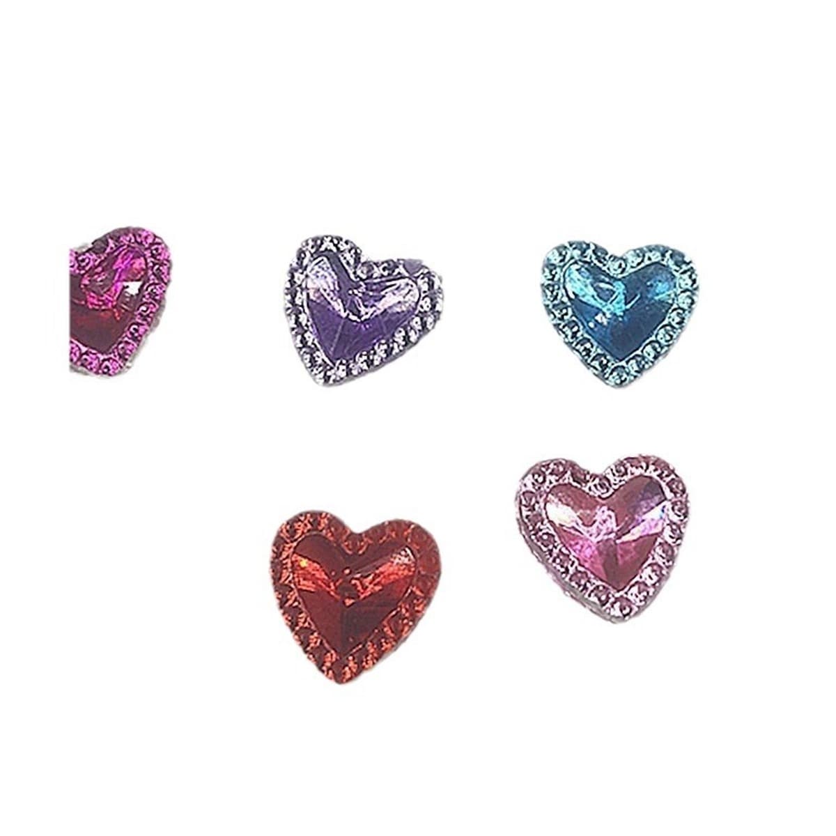 Оптовые акриловые стразы в форме сердца для украшений: заколки, клипсы для ушей, кольца, аксессуары. Трехмерные, 12 мм, с...