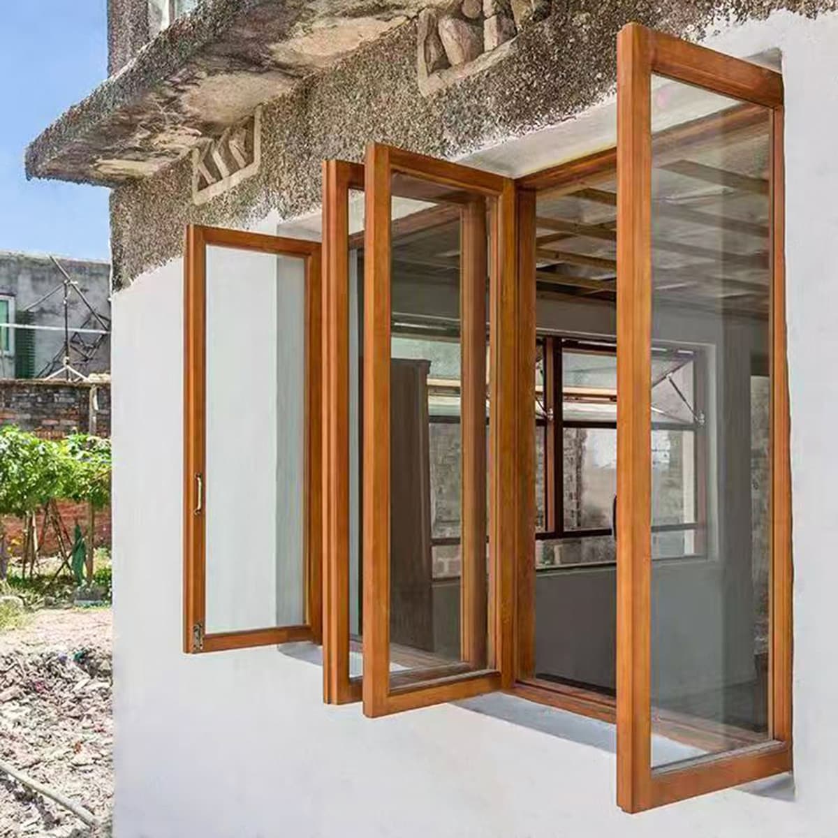 Новые двери и окна из цельного дерева в китайском стиле по индивидуальному заказу, простые раздвижные стеклянные окна в...