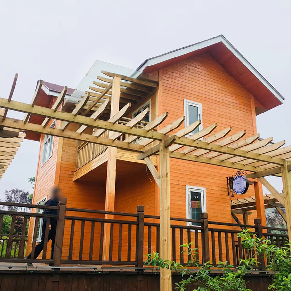 Антикоррозийный деревянный домик для двора, популярный уличный деревянный дом из массива дерева для отдыха, малый деревянный...