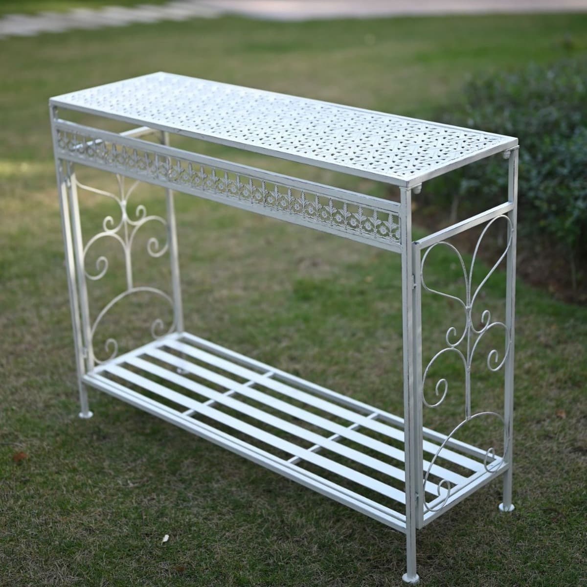 Современная простая длинная двухслойная квадратная стойка для цветов железная садовая вилла стеллаж для цветочных горшков во...