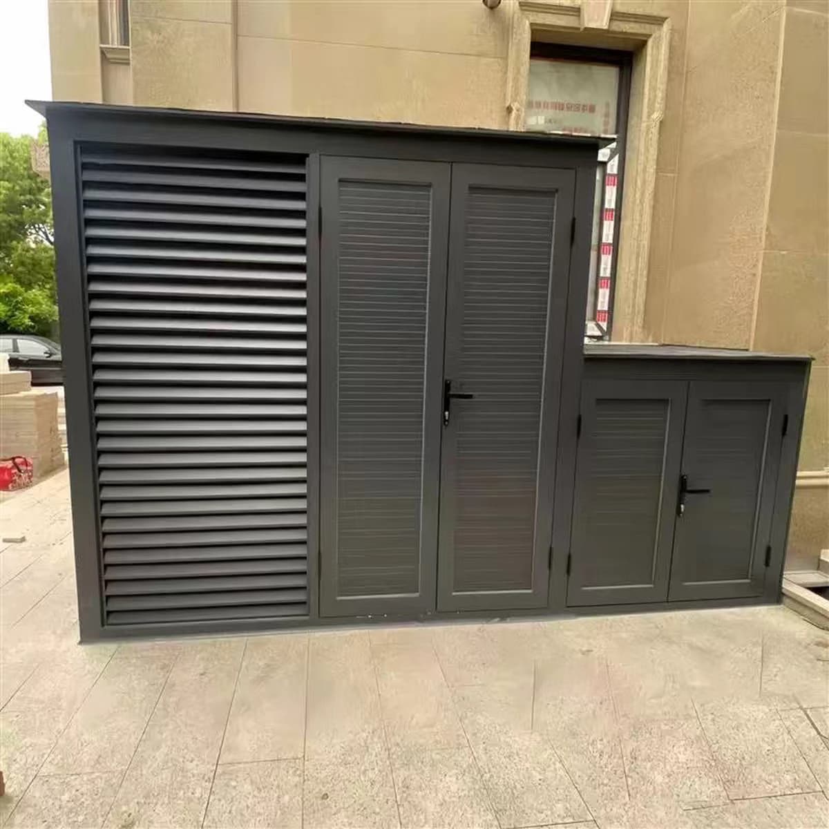 ✅ Уличный сарай из алюминиевого сплава, простой садовый домик, кладовка для инструментов, навес для кондиционера на вилле во...