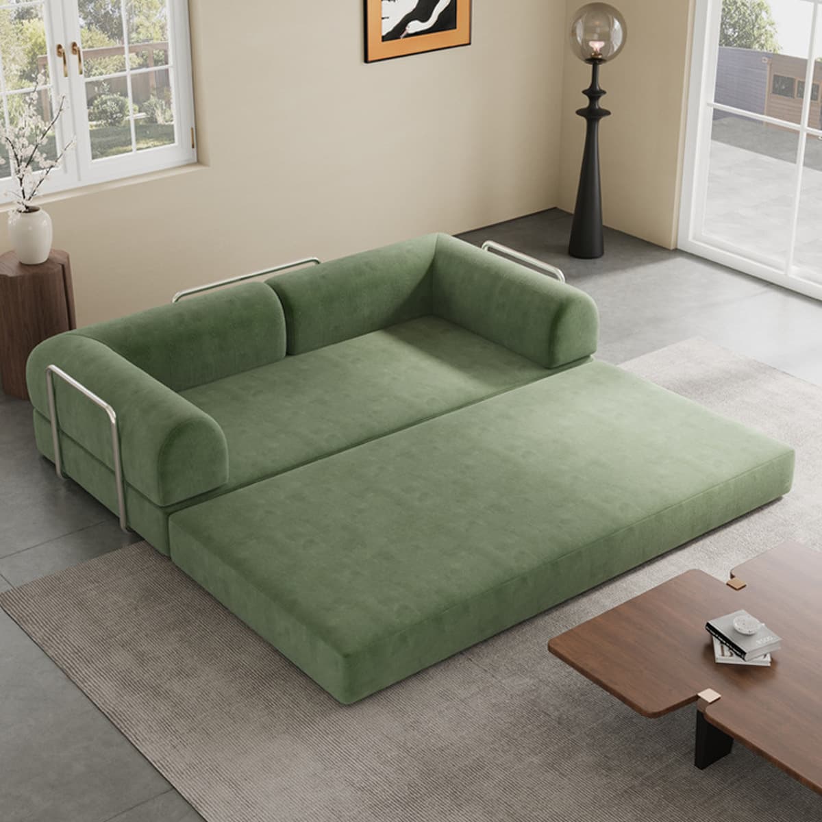 Вакуумный компрессионный диван в современном ретро стиле из вельветовой ткани для гостиной, маленькой квартиры, простой...