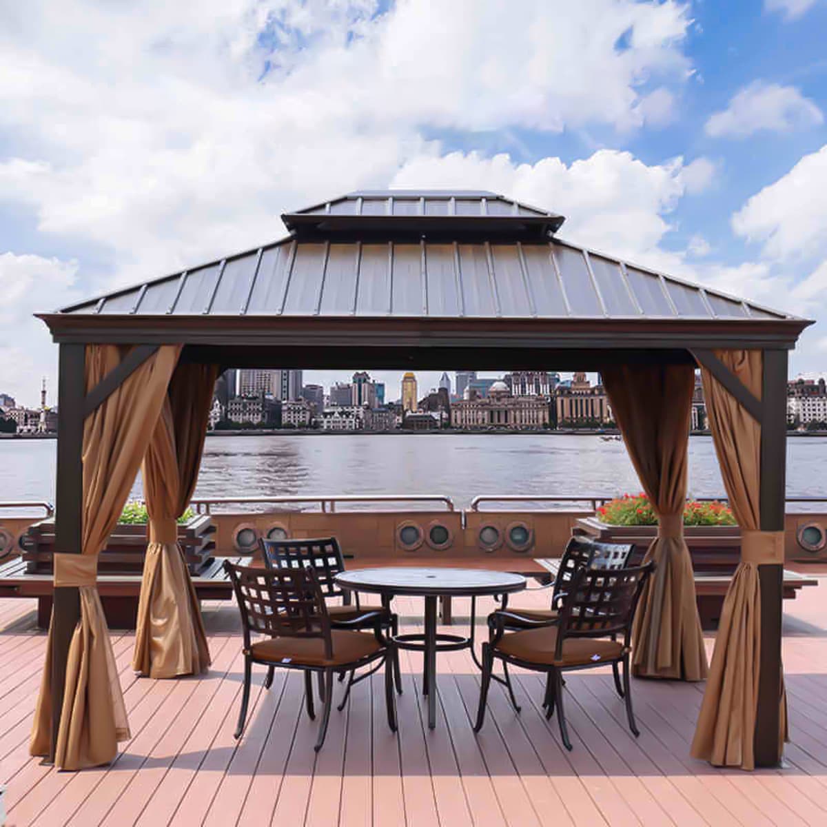 Открытый беседка Досуг Римский шатер Солнечный алюминиевый сплав Европейский тент вилла живописный сад роскошный павильон