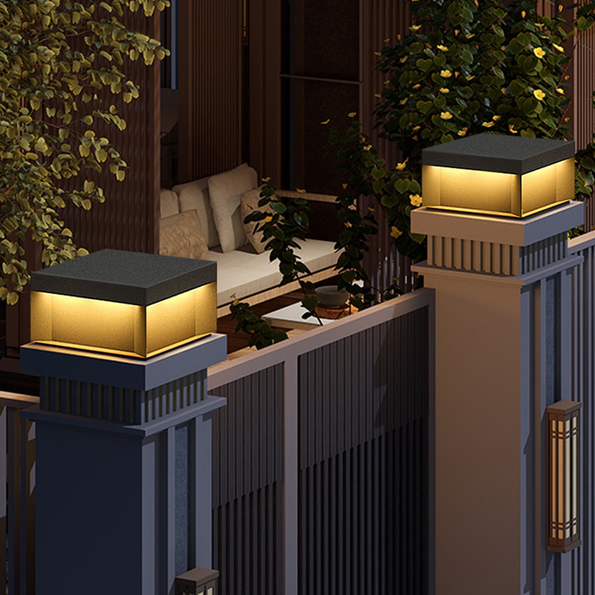 Открытый внутренний двор светильники с обеих сторон двери виллы водонепроницаемый садовый декор с атмосферой новый солнечный...