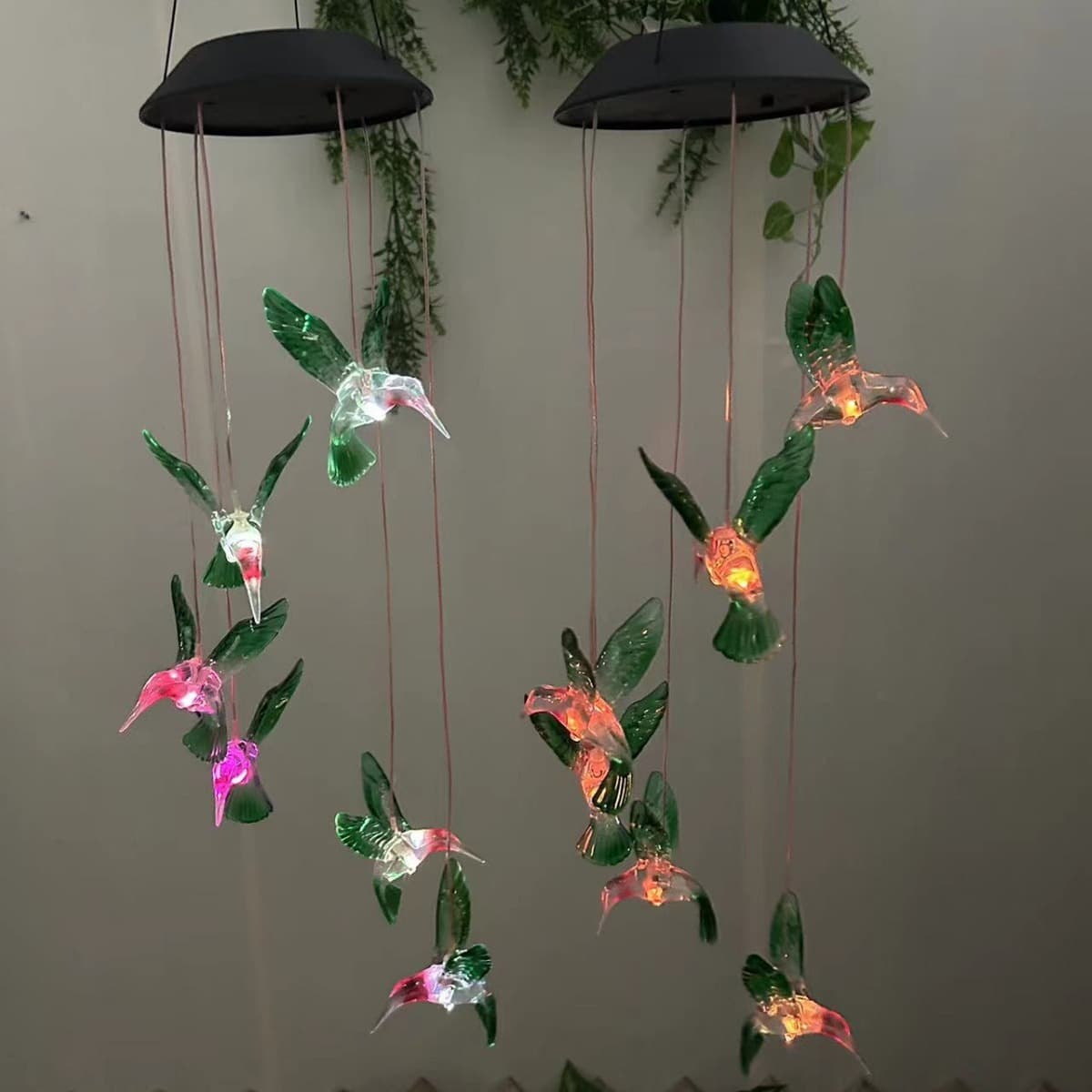 Открытый Солнечный ветер колокольчик свет вилла двор украшение сада Светодиодный Колибри бабочка пейзаж лампа подвесное...