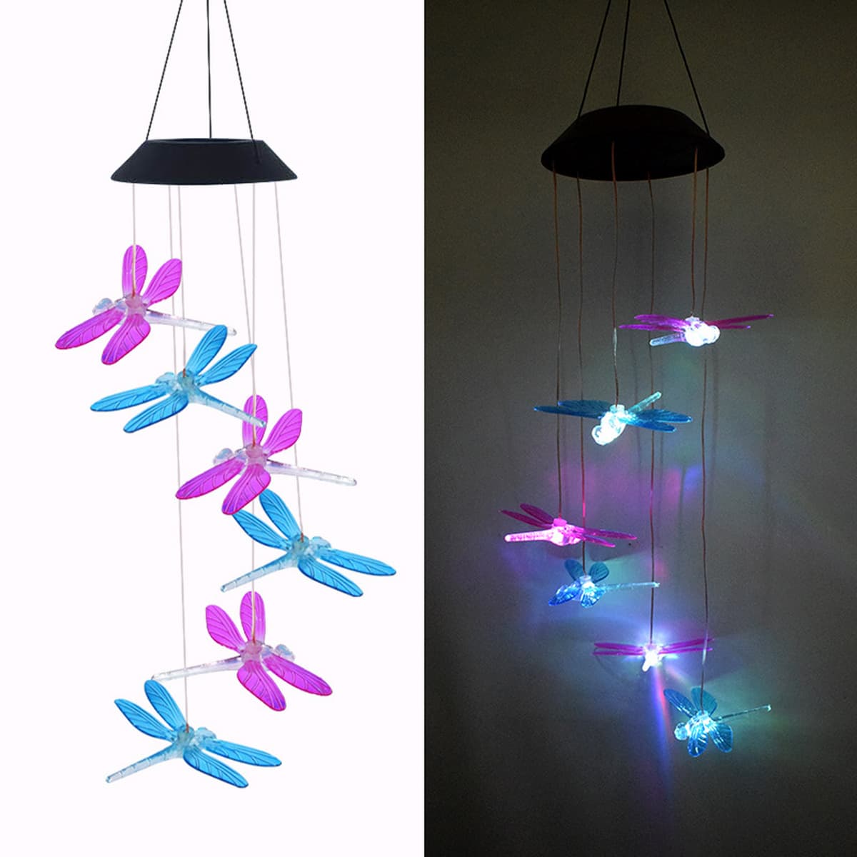 Открытый Солнечный ветер колокольчик свет вилла двор украшение сада Светодиодный Колибри бабочка пейзаж лампа подвесное...