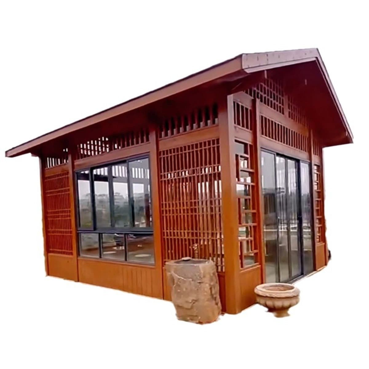 Открытый антикварный садовый дом Чайная комната антикоррозионная деревянная подвижная простая деревянная домовая беседка в...