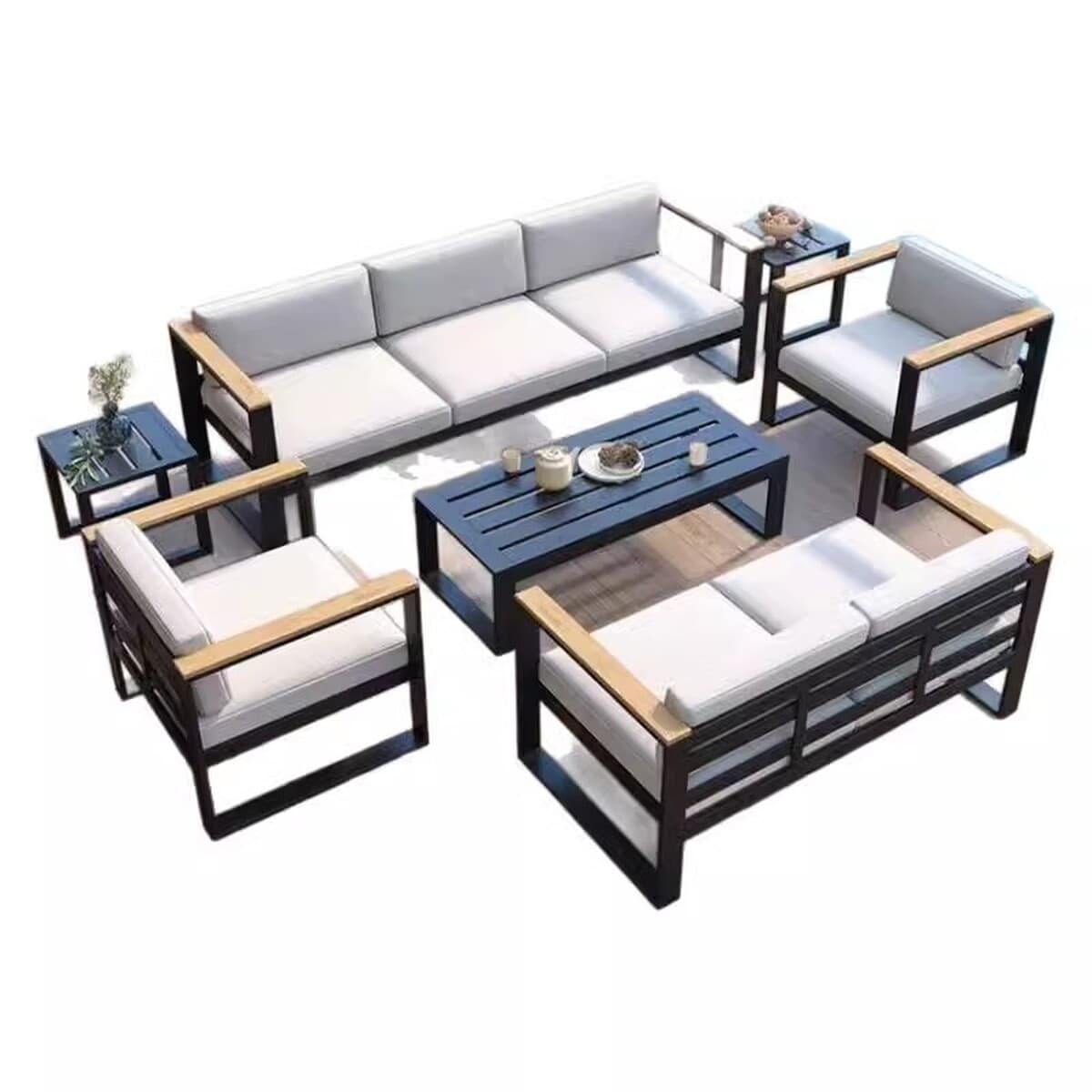 Садовая мебель, устойчивый к солнцу диван из алюминиевого сплава, комплект для отдыха на террасе виллы.