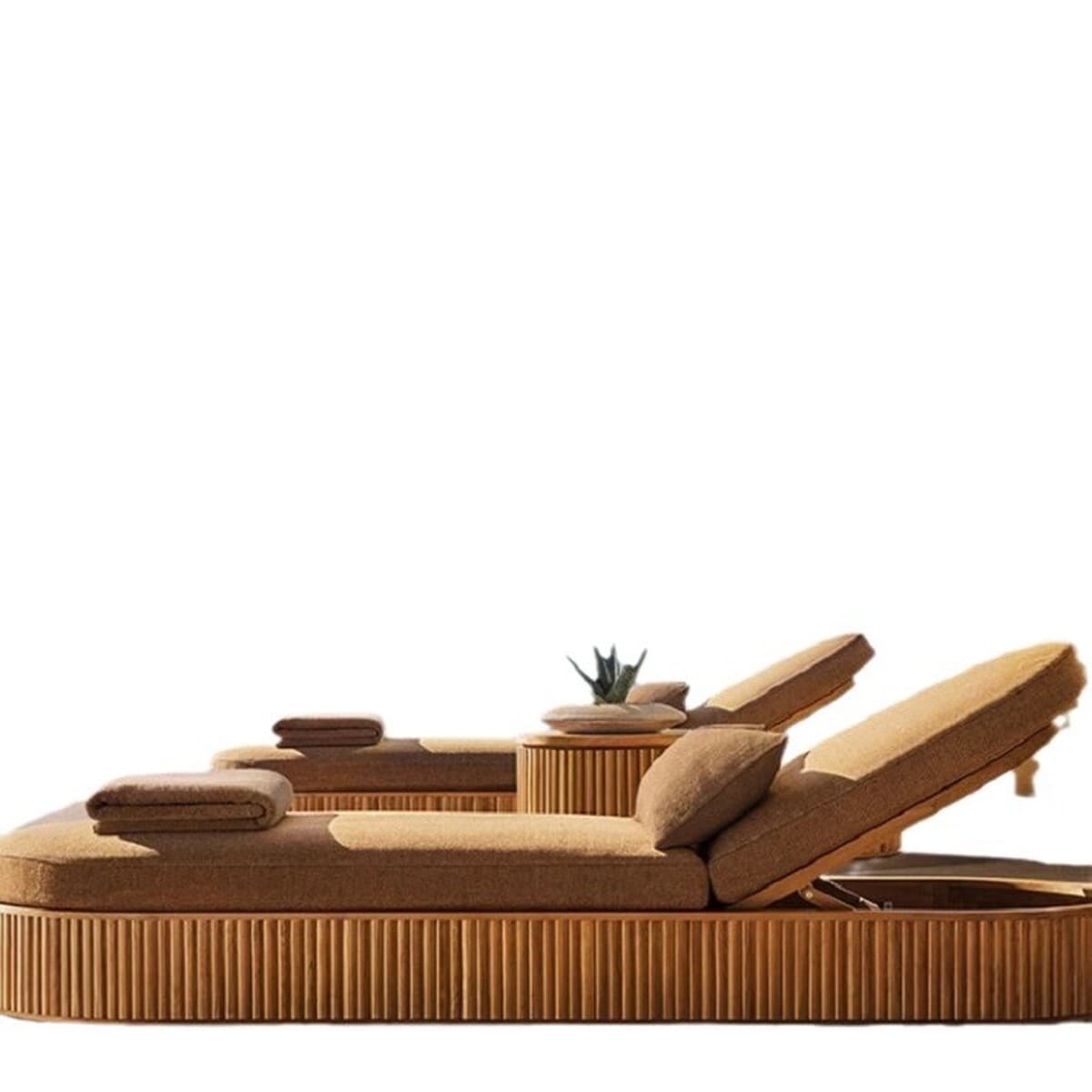 Уличный диван из тикового дерева для двора, виллы, сада, кровать из массива дерева, уличный открытый водонепроницаемый диван...