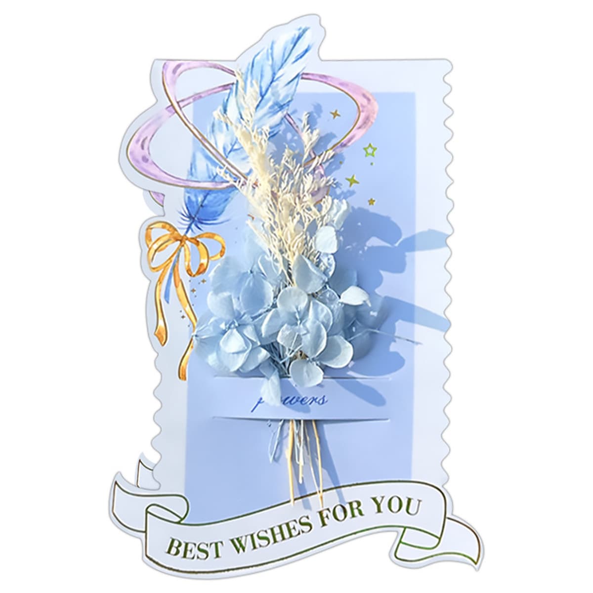 Новая поздравительная открытка изысканная карта сообщений будущего яркая сухая цветочная конверт открытка девушка сердце...