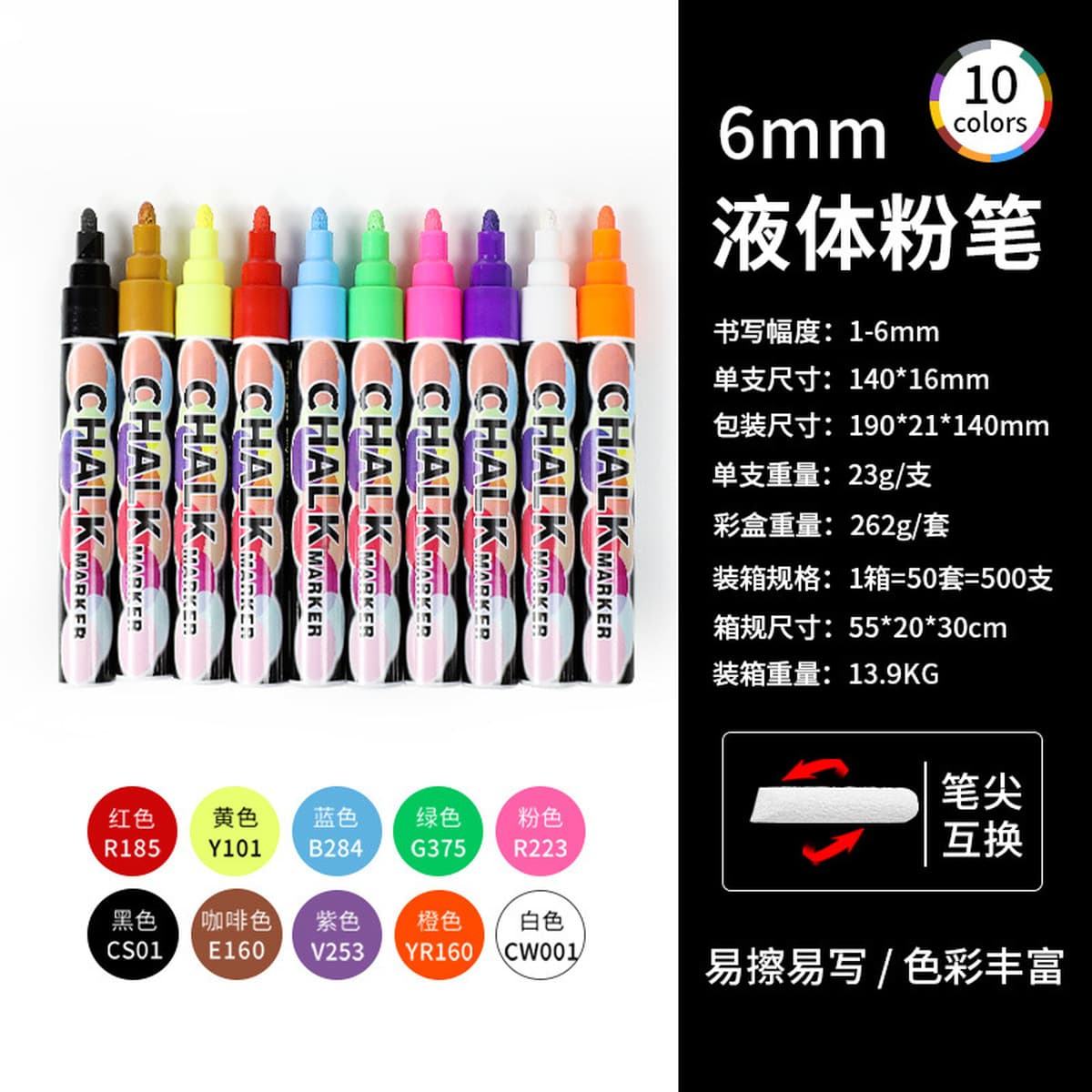 Жидкий мел Suomeqi, водорастворимый, пылезащитный мел для рисования граффити, стираемый знак, акриловый маркер для доски