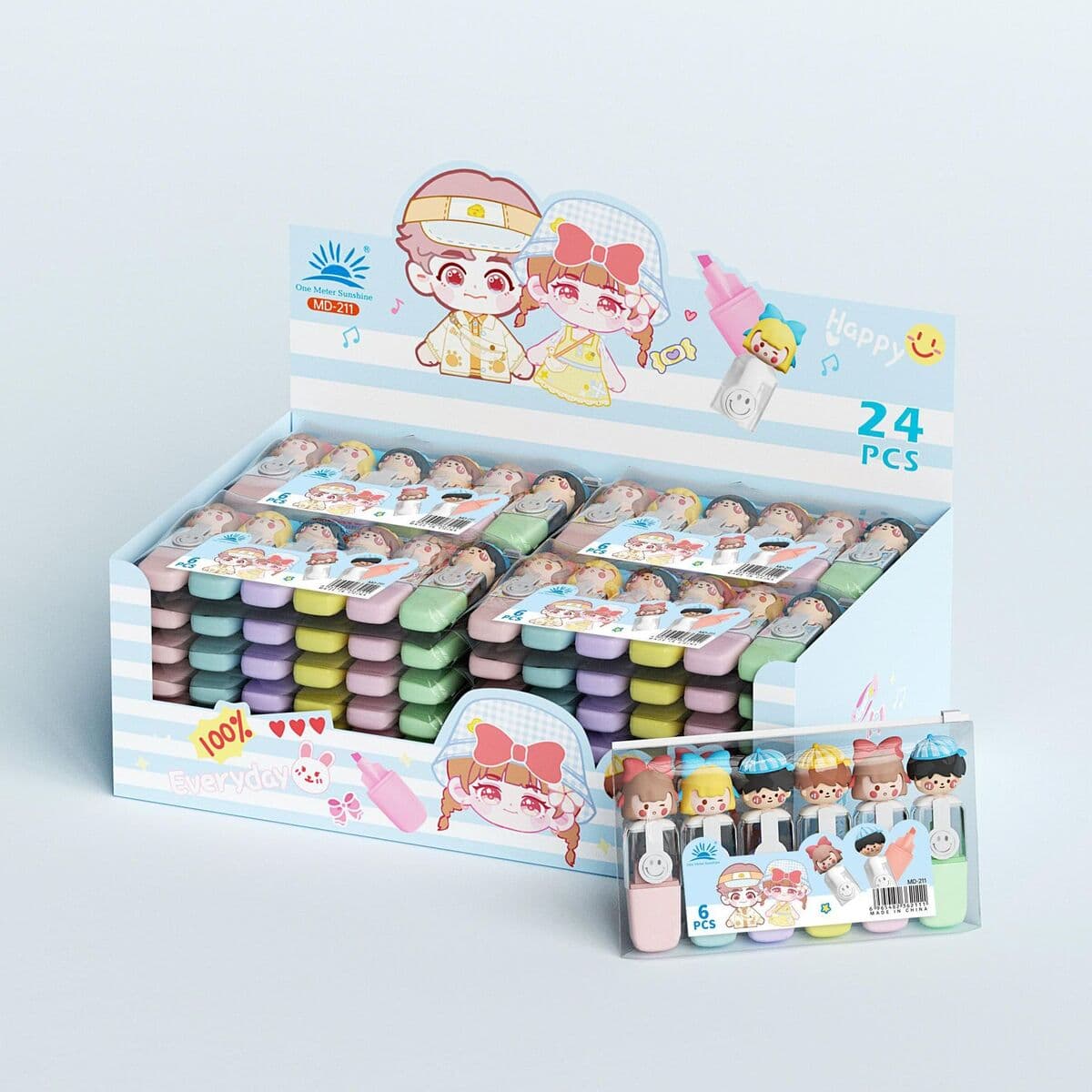 Новая мини-милая ручка в стиле Marvel 6 видов цветов костюм красивый и красивый рисунок, ключевые заметки, цветная ручка для...