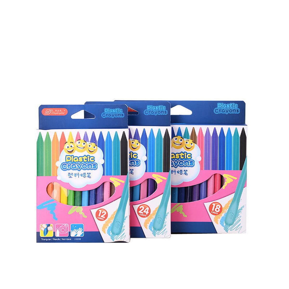 Детский пластиковый карандаш треугольник для рисования маслом 12 видов цветов Студенческая художественная роспись палка...