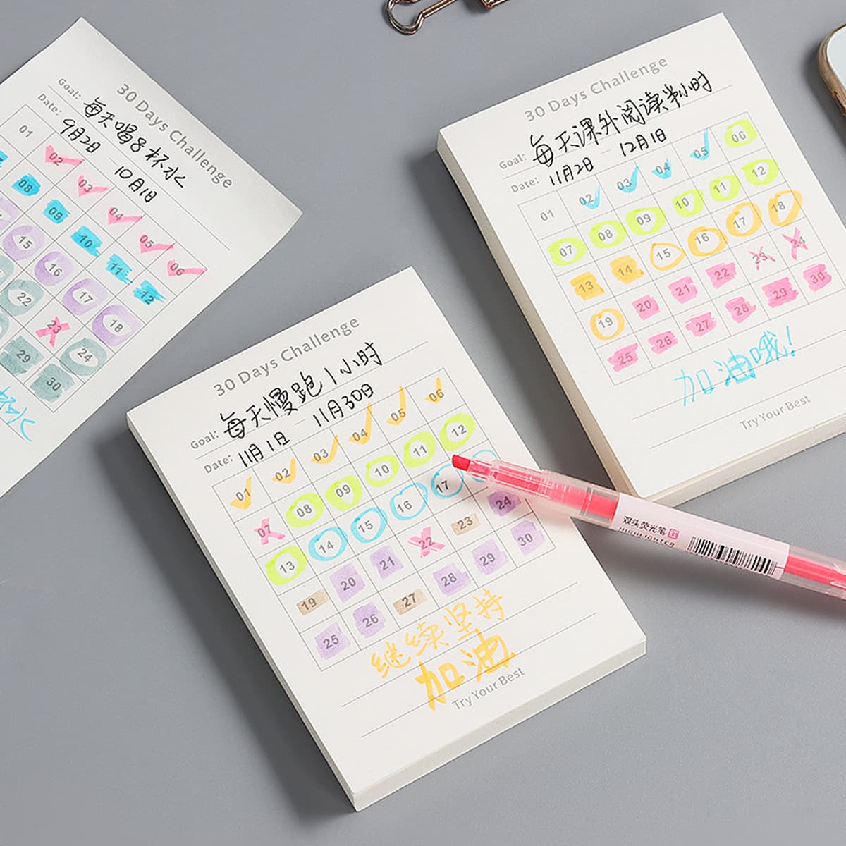 Часы на 31 день-в книге планов 30-дневные часы для самодисциплины-в книге Записная книжка простая бумага для заметок об...