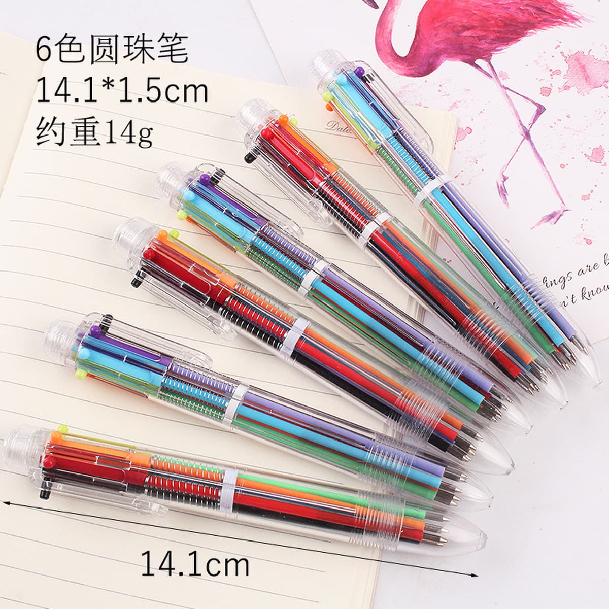 Специальная креативная Милая мультяшная многоцветная 6-цветная шариковая ручка, цветная индивидуальная масляная ручка,...